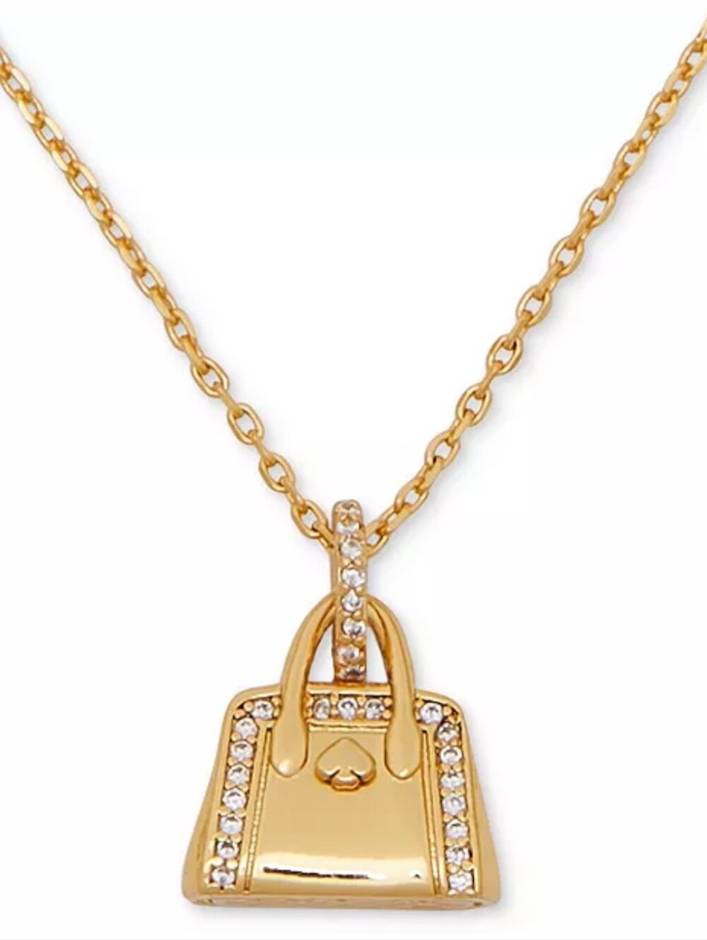 Kate Spade New York Gold-Tone Crystal Purse Pendant Necklace